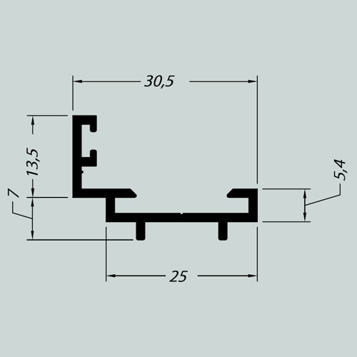 CANTONEIRA COM 3 METROS PARA LINHA 25 (CL006-3M)