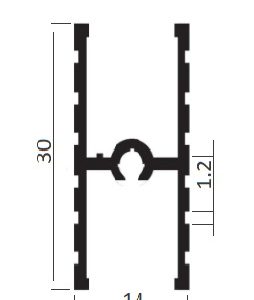 PERFIL TRAVESSA BOX ACRILICO  FRISADO (AL159)