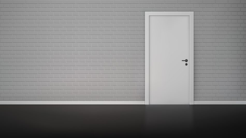 A imagem mostra um exemplo de um porta que usa caixilhos.