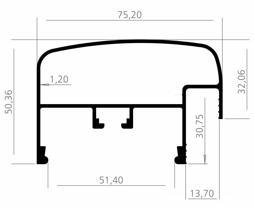 PERFIL PARA GRADIL CORRIMAO (CG089)
