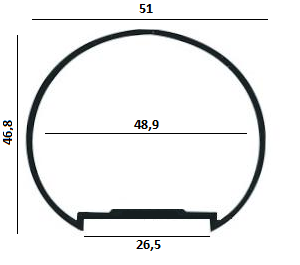 PERFIL GRADIL CORRIMAO TUBO 50,80 (CG071)
