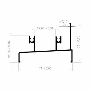 PERFIL MARCO INFERIOR FURADO (SU0002F)