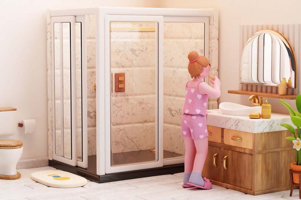 A imagem mostra um exemplo de um tipo de box para banheiro.