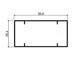 PERFIL 25MMX50MM RETANGULAR P/ PORTAO (PC002)