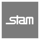 Logo Stam fundo cinza