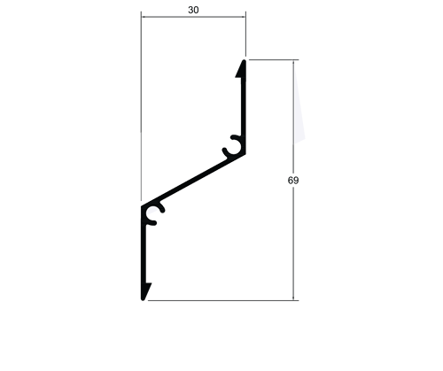 PERFIL PALHETA VENEZIANA 69X30MM (VZ060)